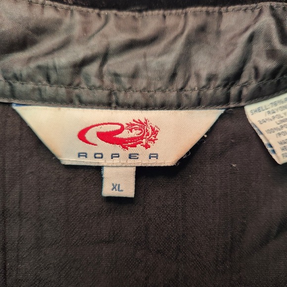 Roper Fancy Western Shirt XL Black Velvet Embroidered Rhinestone Pearl Snap - Picture 5 of 10